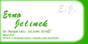 erno jelinek business card